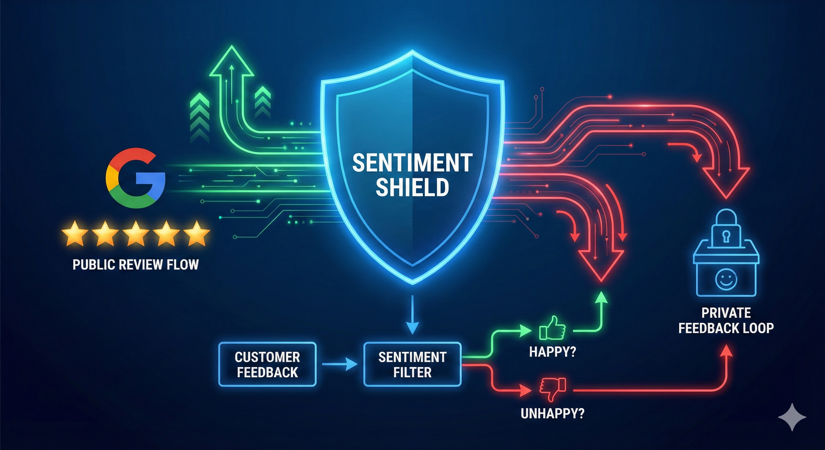 The Sentiment Shield: How to Automate 5-Star Reviews (And Intercept the 1-Star Ones)